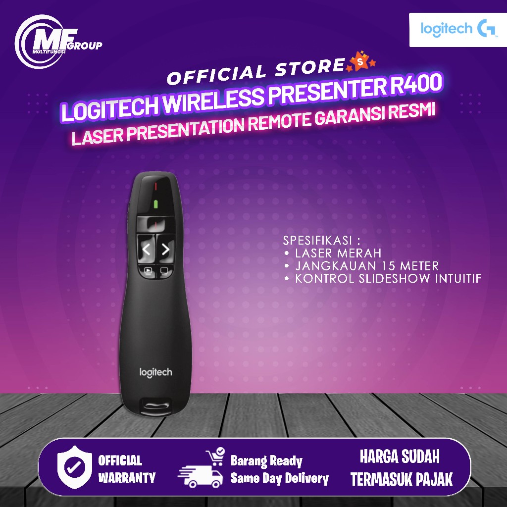 Jual Logitech Wireless Presenter R400 Laser Presentation Remote Garansi ...