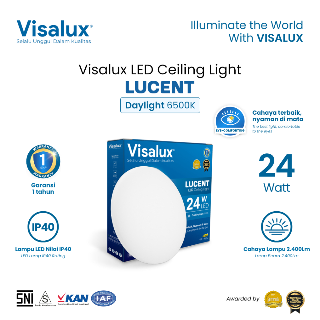 Jual Visalux Lucent LED Ceiling Light 24W Daylight Outbow - Lampu ...