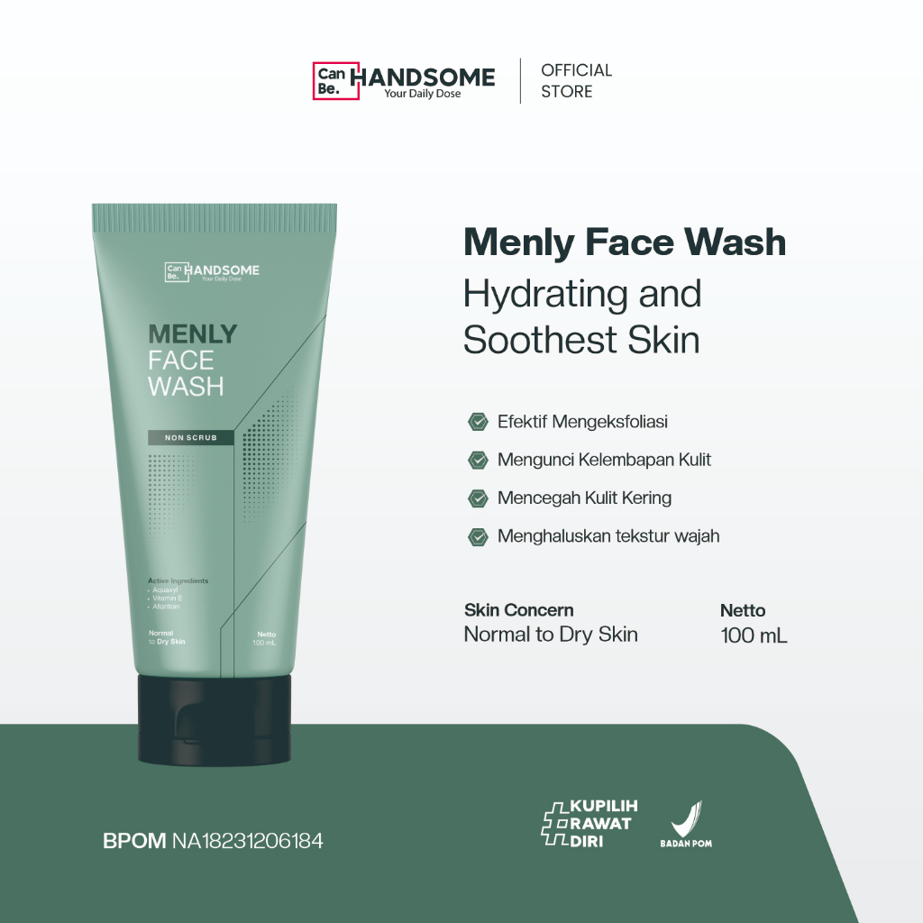Jual Menly Facial Wash (Hydrating Soothest Skin) 100ml - Canbe Handsome ...