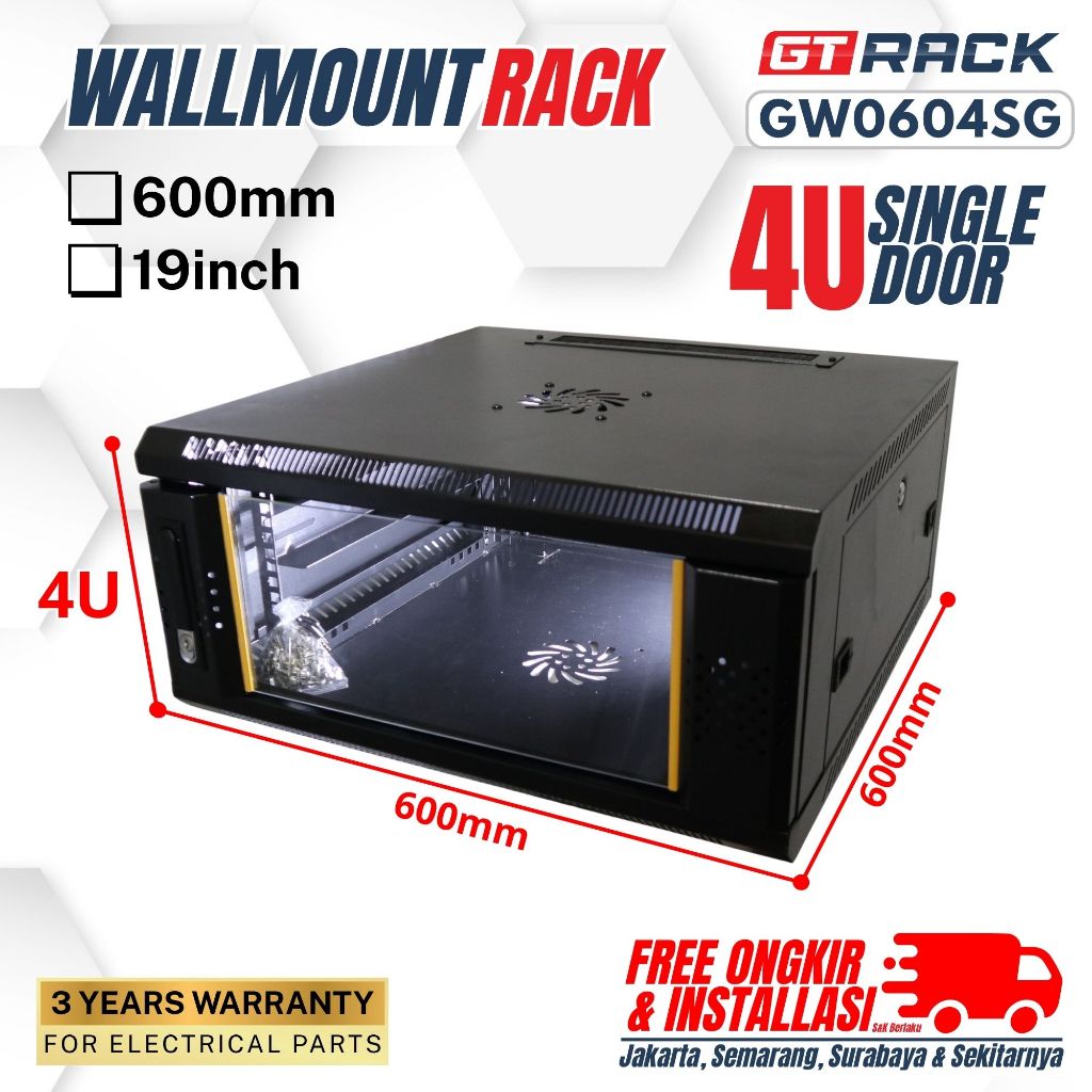 Jual WALLMOUNT INDORACK WRWALLMOUNT RACK 4U GT RACK GW0604SG – RAK ...