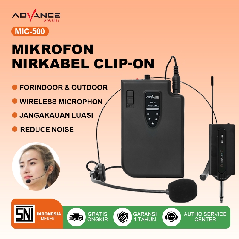 Jual Advance Wireless Mic Clip On Mic-500 advance Mic Bando Microphone ...