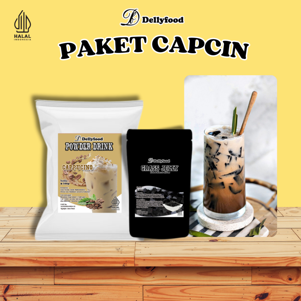 Jual Dellyfood Paket Capcin (500gr Bubuk Cappucino dan 100gr Cincau ...