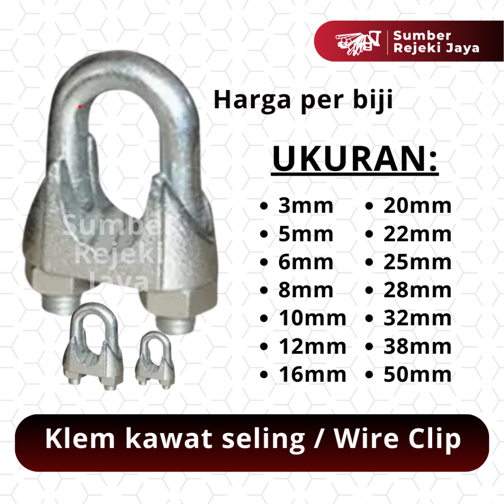 Klem Kawat Seling | Kuku Macan | Wire Clip | 3mm 5mm 6mm 8mm 10mm 12mm 16mm