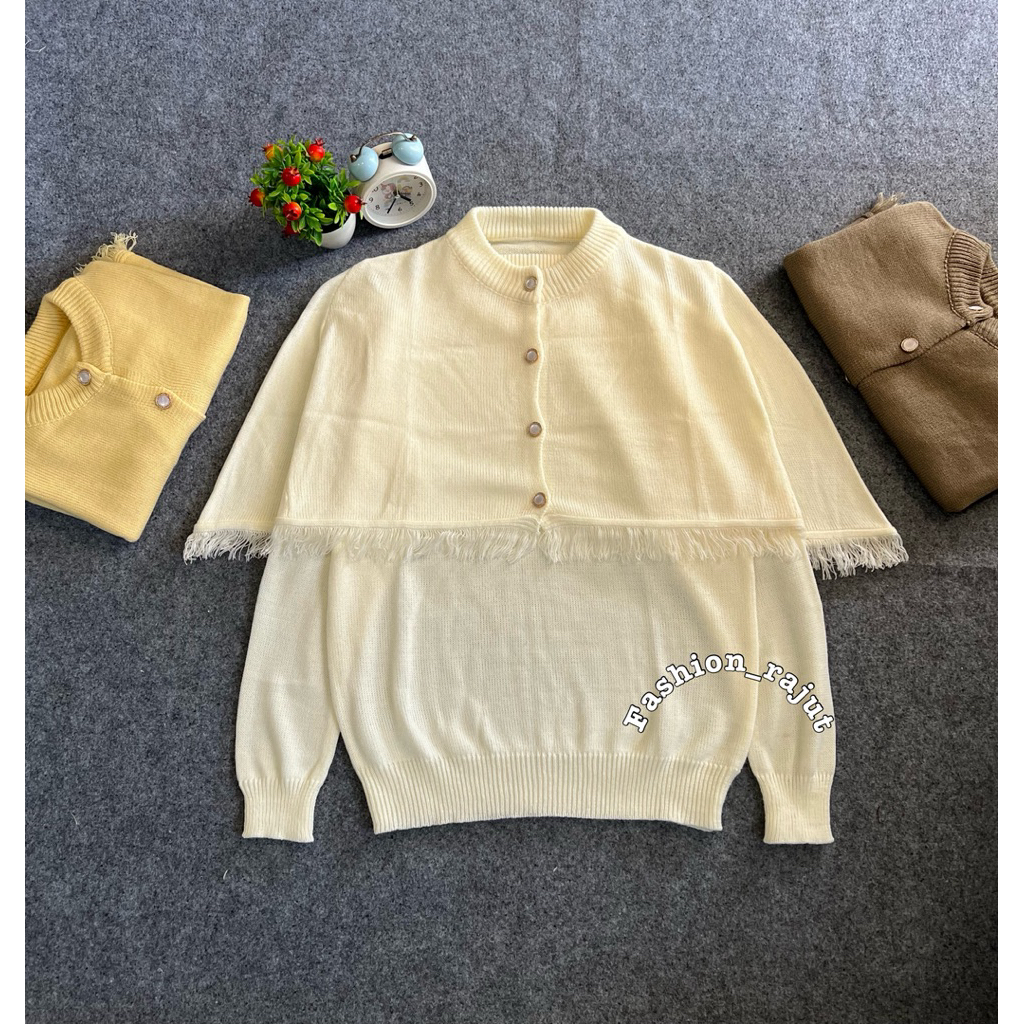 Jual Mareey 2in 1 Vest Sweater Rumbai Oval Knitwear Korean Style Wanita ...