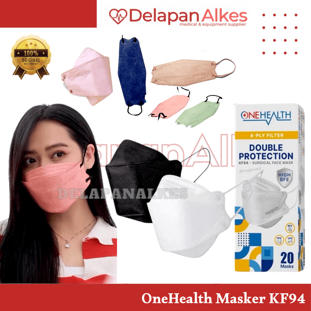 Jual OneHealth Masker 4 Ply KF94 isi 20 Pcs Warna Earloop Lembut ...