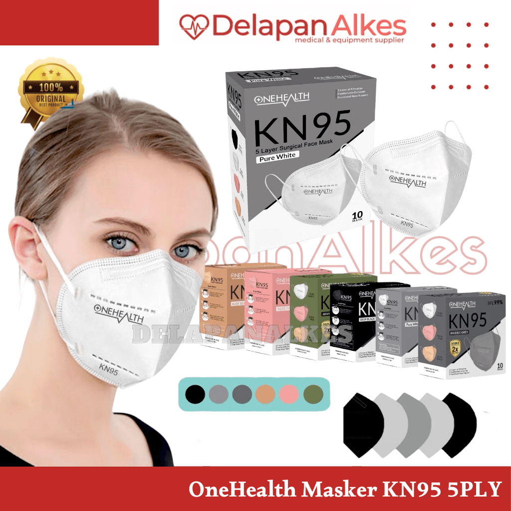 Jual OneHealth Masker KN95 5 Ply isi 10 Pcs Warna BFE 99% Surgical Face ...