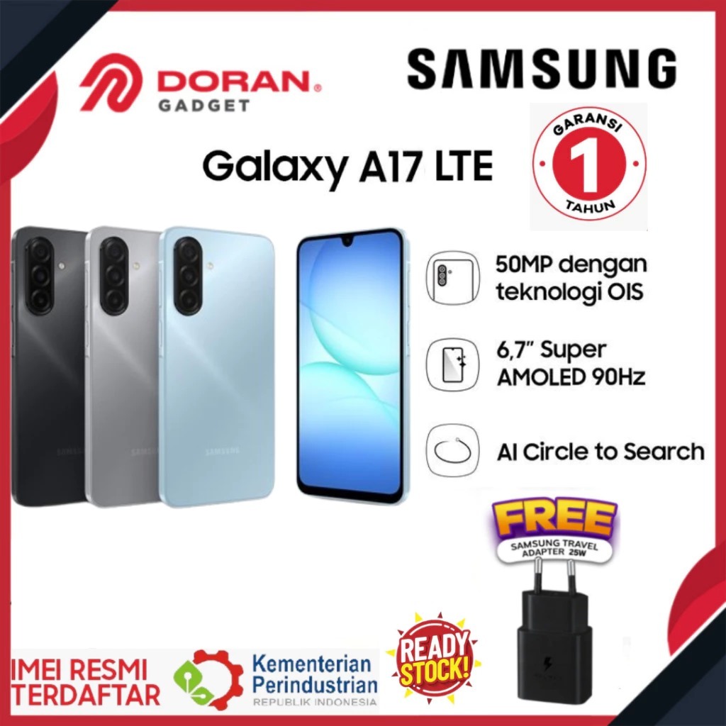 Samsung Galaxy A17 4G 50MP Camera 90Hz Helio G99 5000mAh 25W Fast Charging - Garansi Resmi
