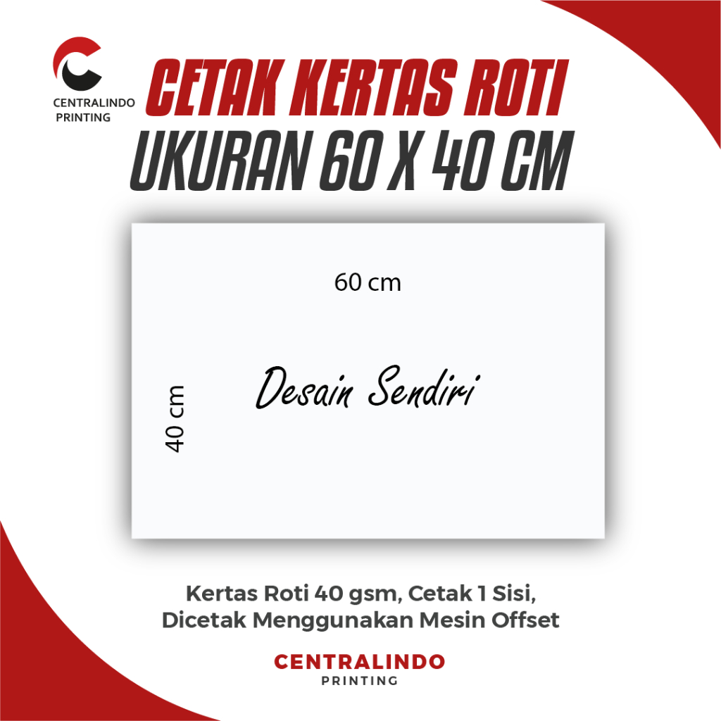Jual Kertas Roti Custom Full Color Food Grade 60x40 cm | Shopee Indonesia
