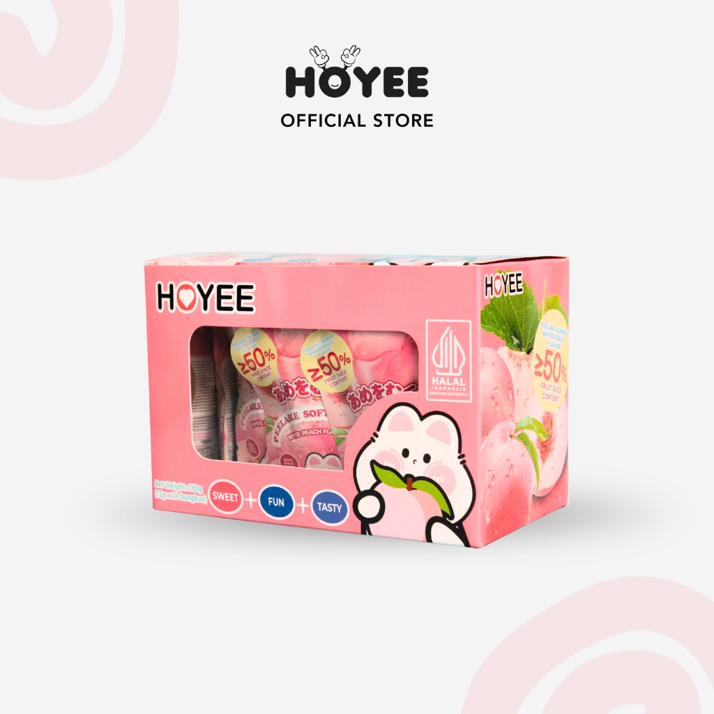 Jual HOYEE Peeling Gummy White Peach - Permen Lunak Jeli Rasa White ...