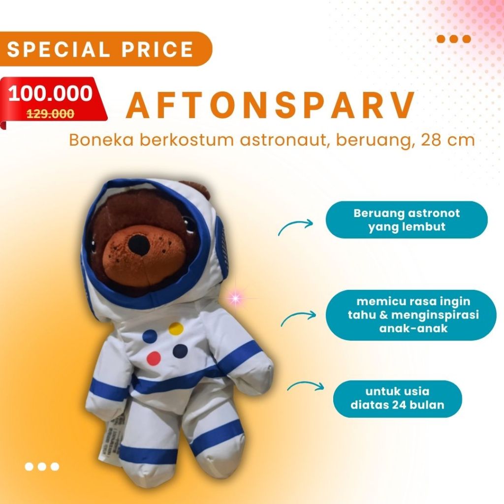 Jual AFTONSPARV - Boneka berkostum astronaut, beruang, 28 cm | Shopee