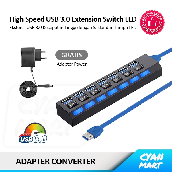 Jual Sambungan USB Banyak PC Komputer Laptop Multi-Port USB 3 Hub ...