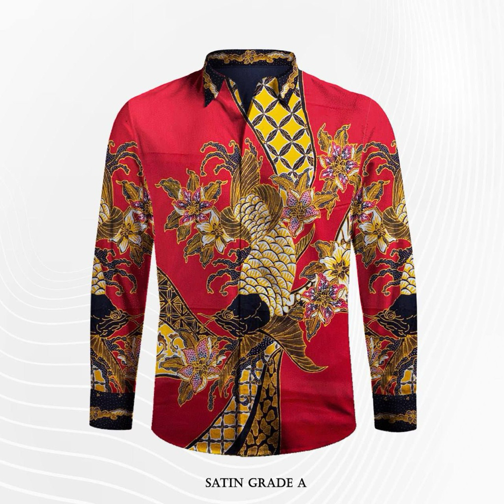 Jual Kain Batik Tulis Satin Polos Exclusive Pola Kemeja - FF045 ...