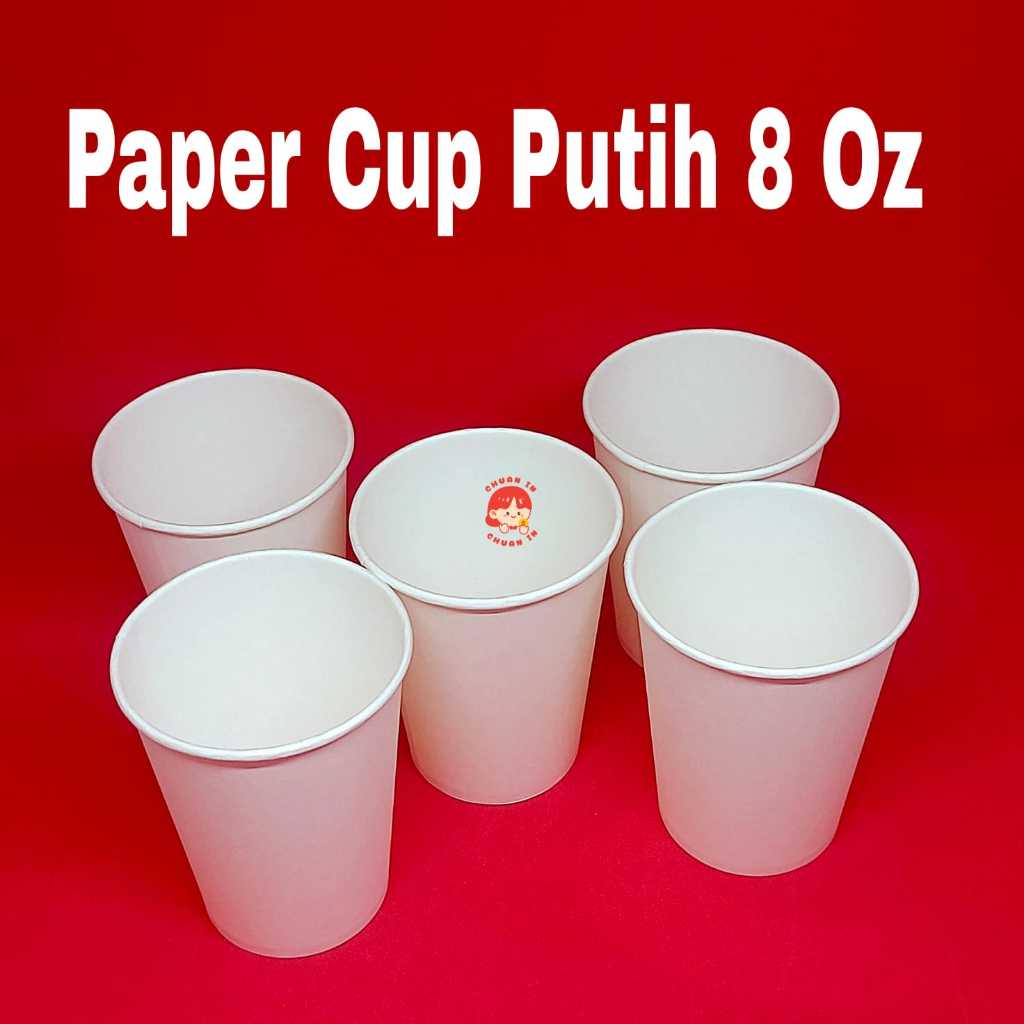 Jual Paper Cup 8 Oz Putih Polos isi 50 Pcs / Gelas Kertas 8 oz Arabica ...