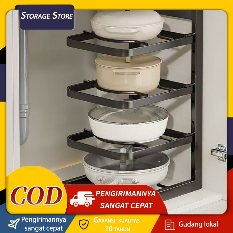 Jual Rak dapur stainless steel multi-lapis rak panci susun rak panci ...