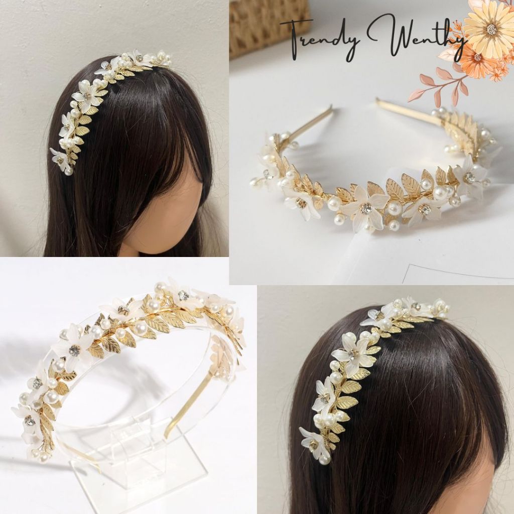Jual Bando Bunga Mutiara Elegan Wanita / Headband Pesta, Wisuda ...