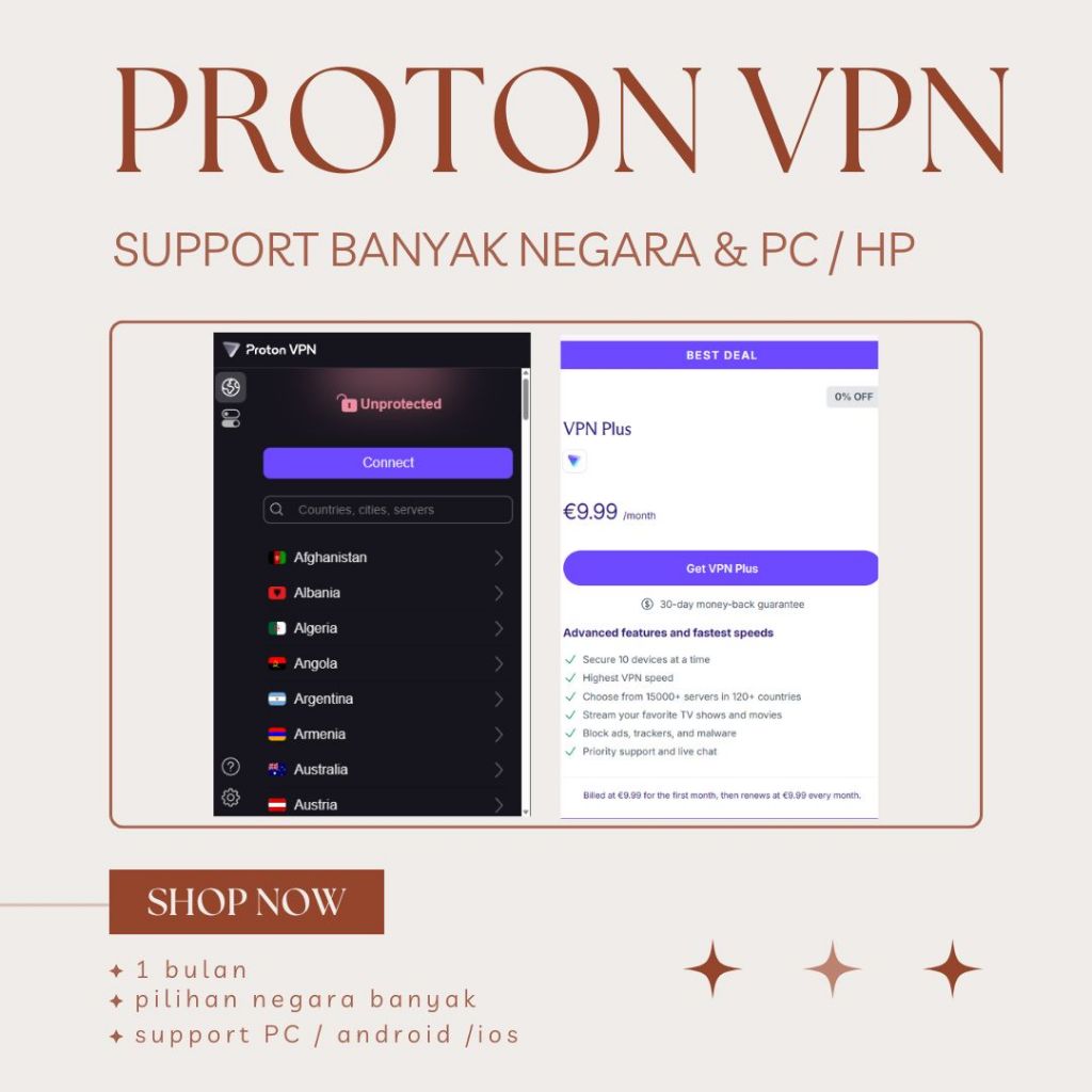 Jual proTON VPN PRIVATE PROTON PLUS VPN PRO PREMIUM jepang