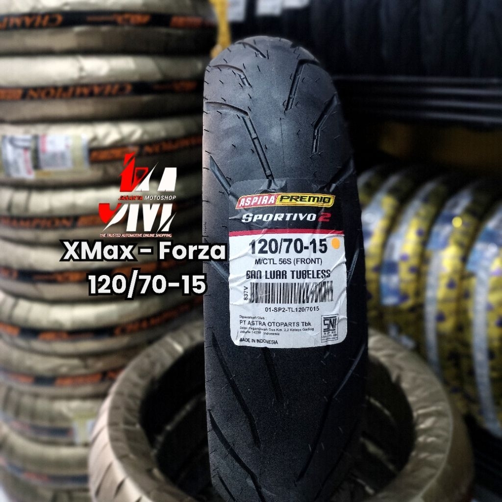 Jual Ban Depan XMax - Forza 120/70-15 Aspira Sportivo 2 - Tubless