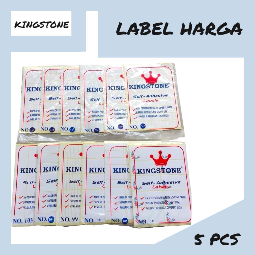 Jual Label Harga KINGSTONE NO. 99/109/104/121/107/123/112/103/108 ...
