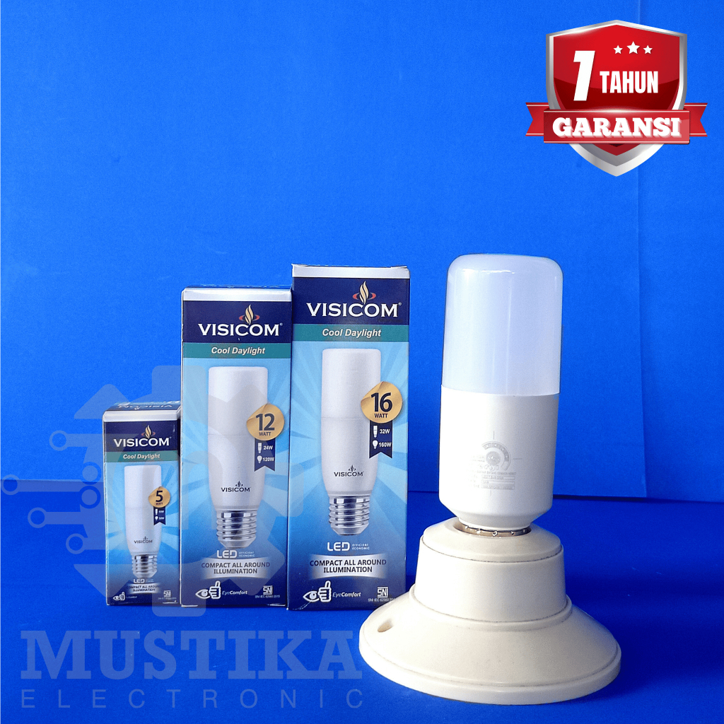 Jual Lampu LED Visicom Stick 5 12 16 watt Putih E27 Garansi 1 Tahun ...