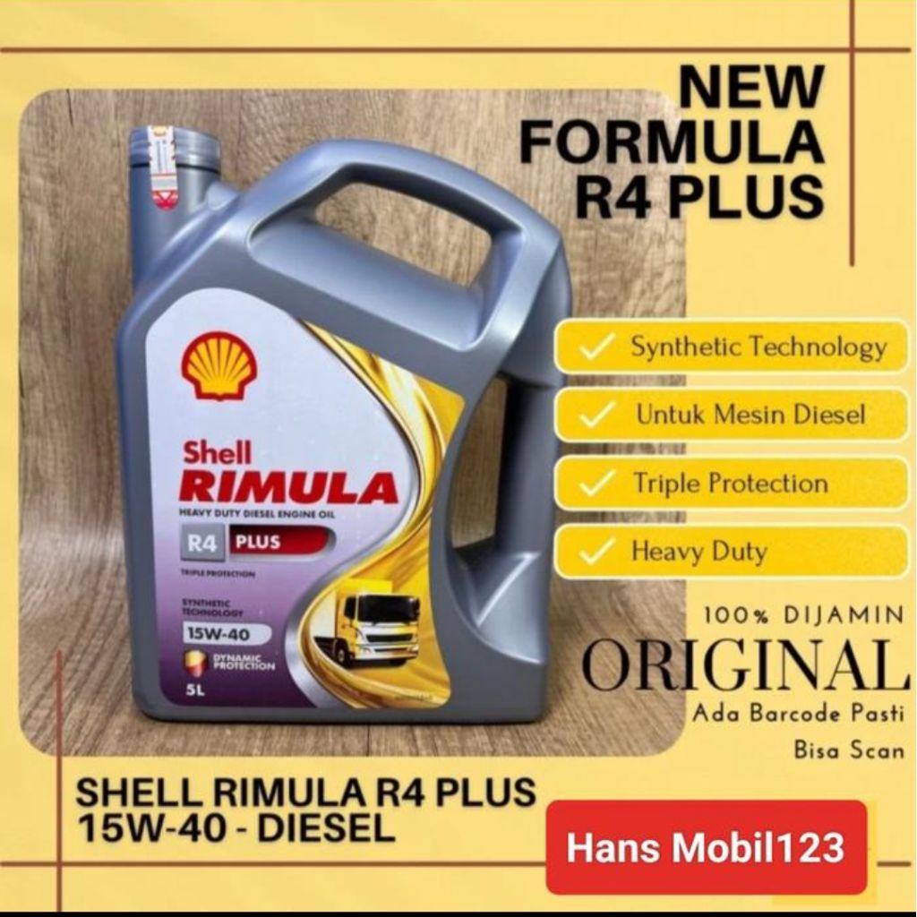 Jual Oli Shell Rimulla R4 Plus Diesel (SAE 15W-40) 5Liter Original 100% ...