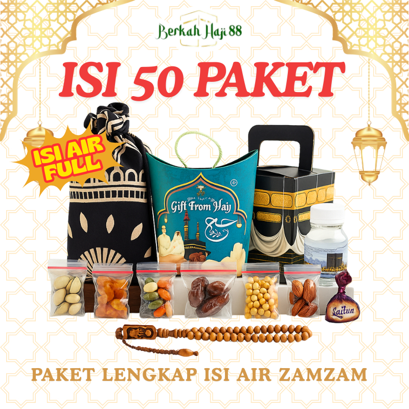 50 Paket Lengkap Oleh Oleh Haji dan Umroh Ekonomis Souvenir Gift Hampers Air Zamzam Full