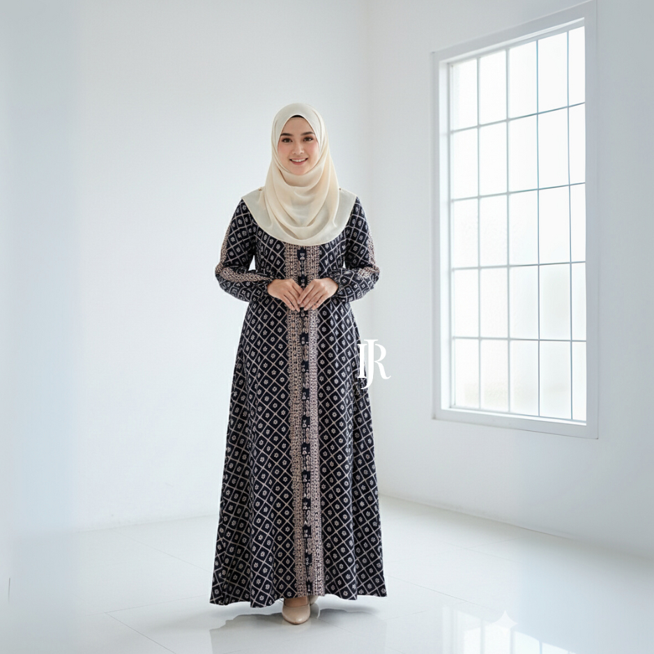 Rayon Jumbo Dress Merona Gamis Klok A Rayon Wanita Simpel Rayon Motif Terbaru Premium Kekinian
