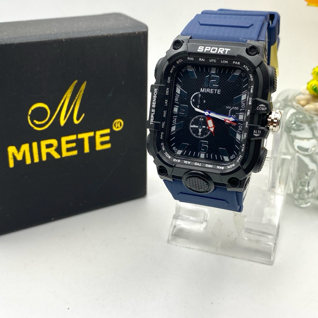 Jual M-2506 Jam Tangan Pria Mirete Sport Karet Analog Segi Tahan Air ...