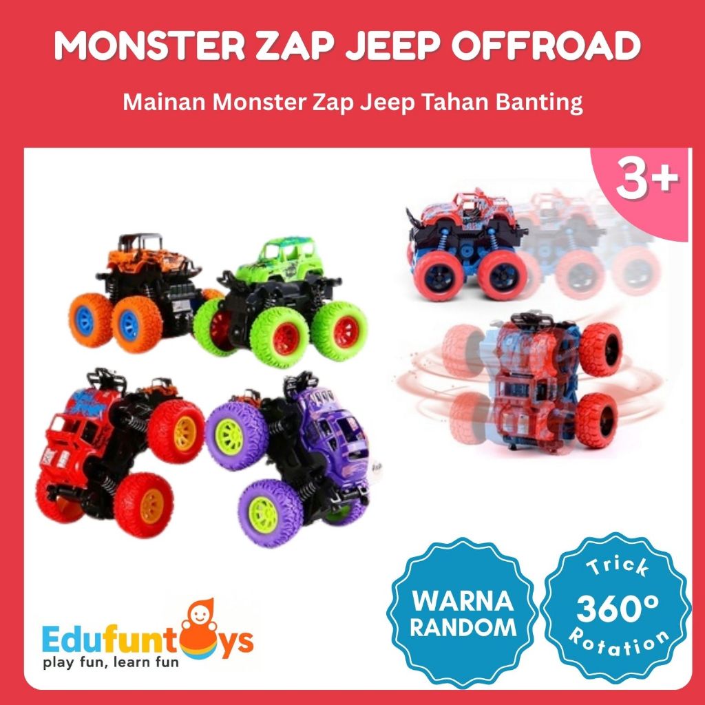 Jual [EDUFUNTOYS] Mainan Anak Mobil Monster Zap Jeep Offroad – Mainan ...