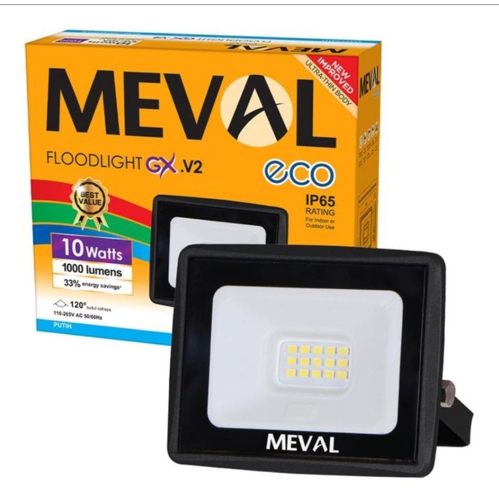 Jual Meval Floodlight GX Eco V2 10w. Lampu sorot Led outdoor 10 Watt ...