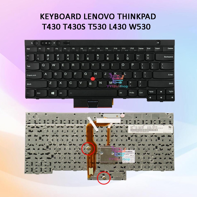 Jual KEYBOARD LENOVO THINKPAD T430 T430S T530 L430 W530 X230 | Shopee ...