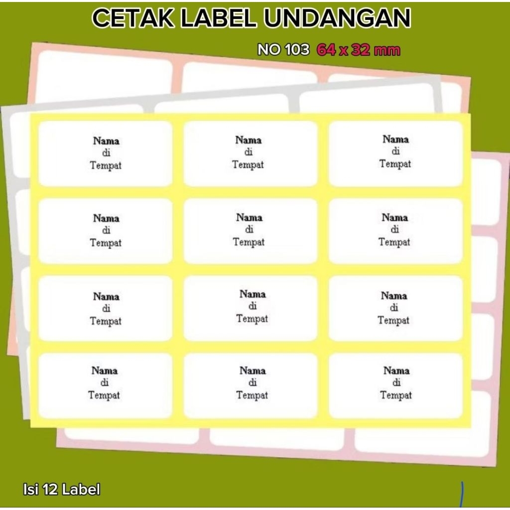 Jual (Isi 12 Label) Cetak Label Undangan | Label undangan | Label ...