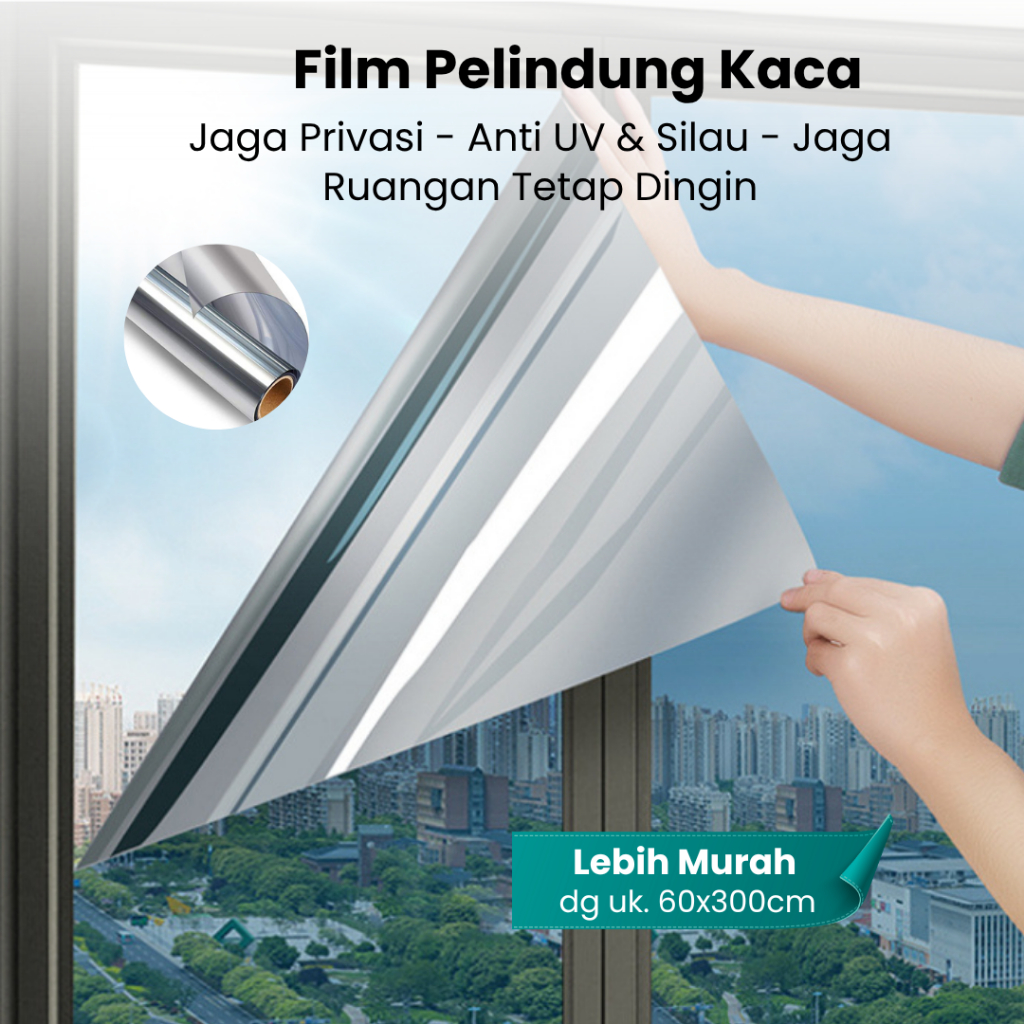 Jual Stiker Kaca Jendela Tidak Tembus Pandang Anti UV Silau & Panas ...