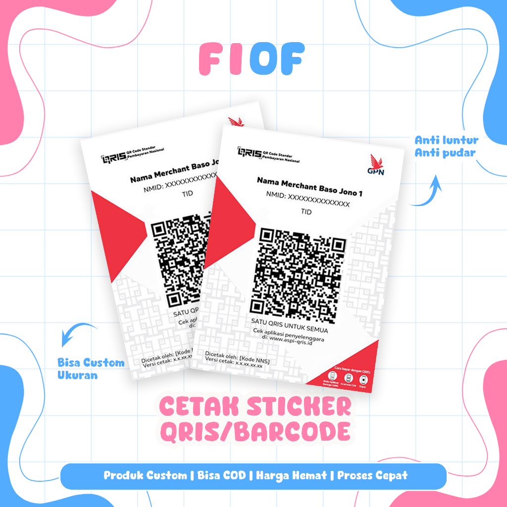 Jual CETAK STIKER QRIS CETAK STICKER BARCODE ANTI AIR ANTI LUNTUR ...