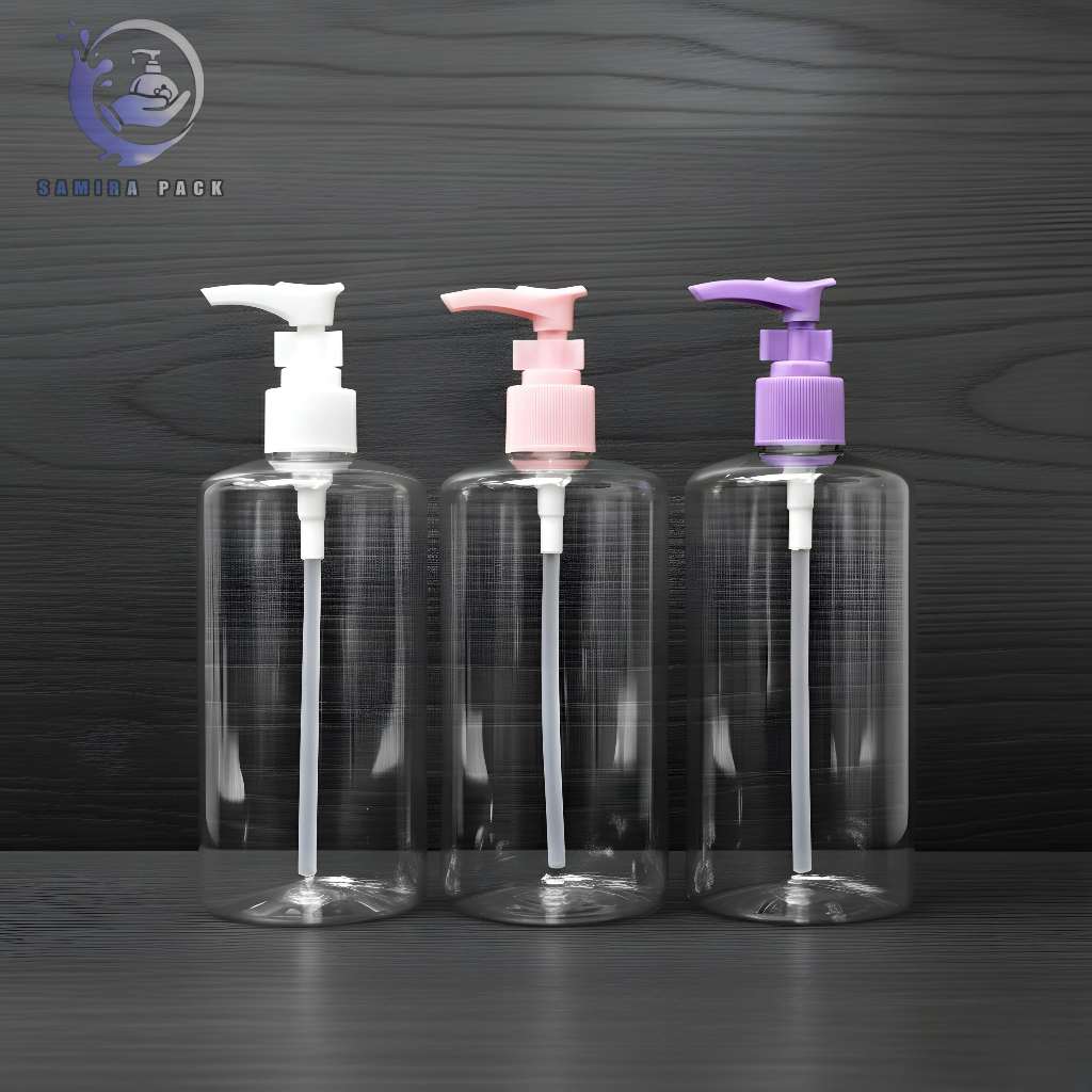 Jual Botol Pump 500ml PET Bening – Sabun Cair / Lotion – Pump Lock Anti ...