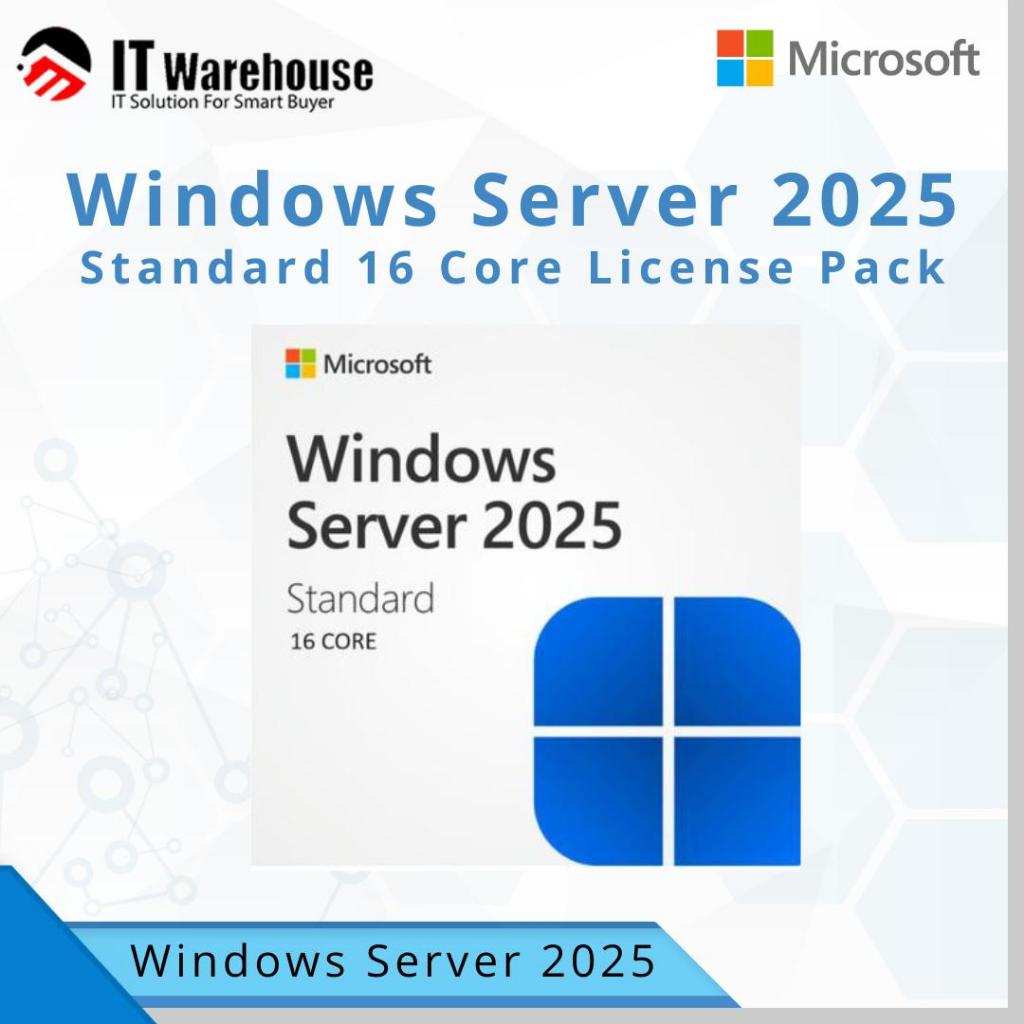 Jual Microsoft Windows Server 2025 Standard 16 Core Licensed Pack (1x ...