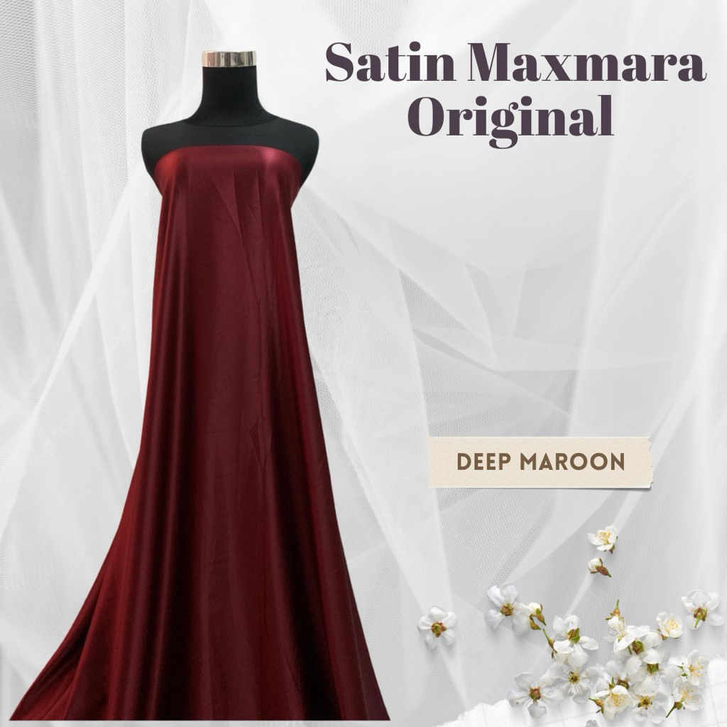 Jual Bahan Kain Satin Saten Silk Luxury Maxymaraa Maksmaraa Warna Merah ...