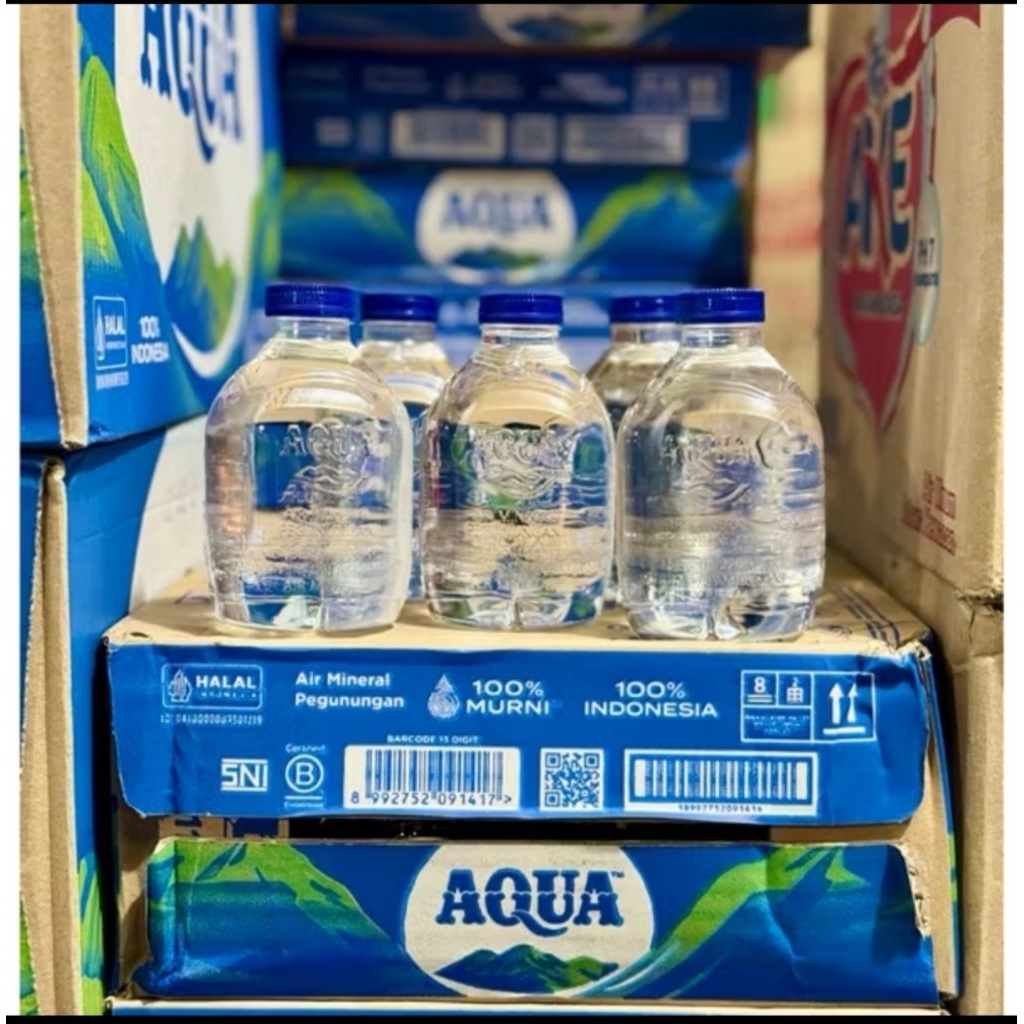 Jual Aqua botol mini 220mL 1 dus | Shopee Indonesia