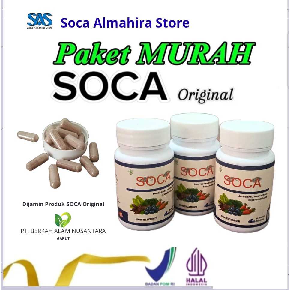 Jual Obat Mata Kapsul SOCA,100% Produk Asli dan Original, isi 30 kapsul ...