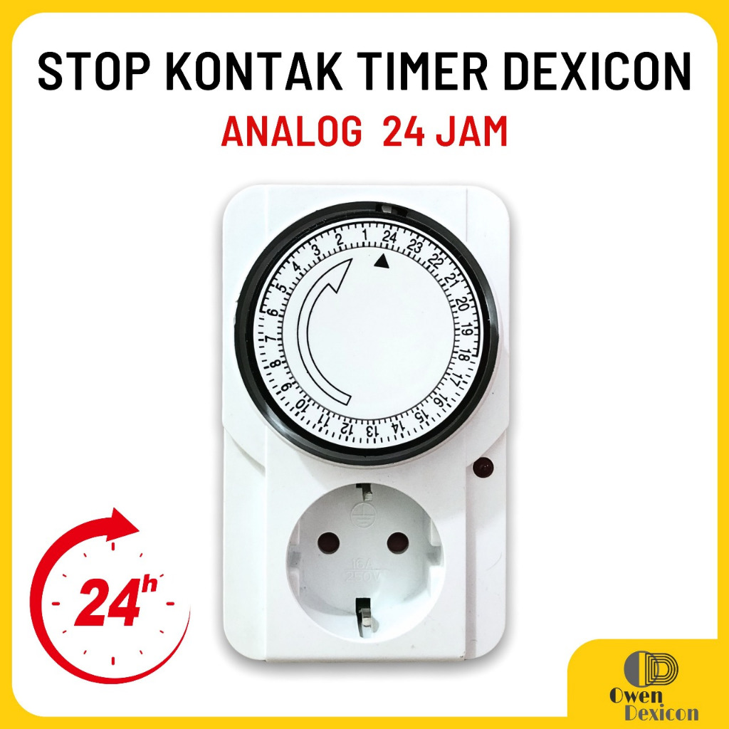 Jual Stop Kontak Timer 24 jam Analog Alat Pengatur Waktu Manual Colokan ...
