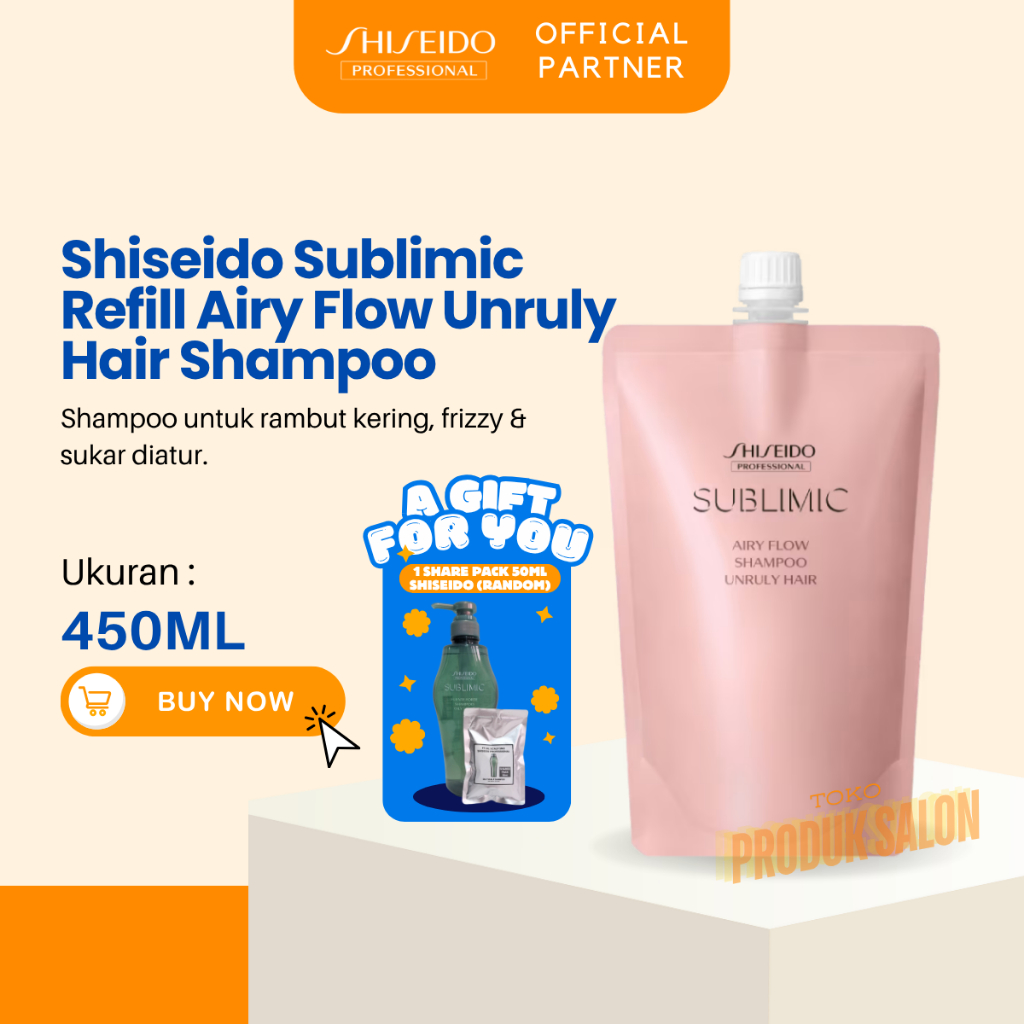 SHISEIDO PROFESSIONAL REFILL Airy Flow Sublimic Shampoo 450ml