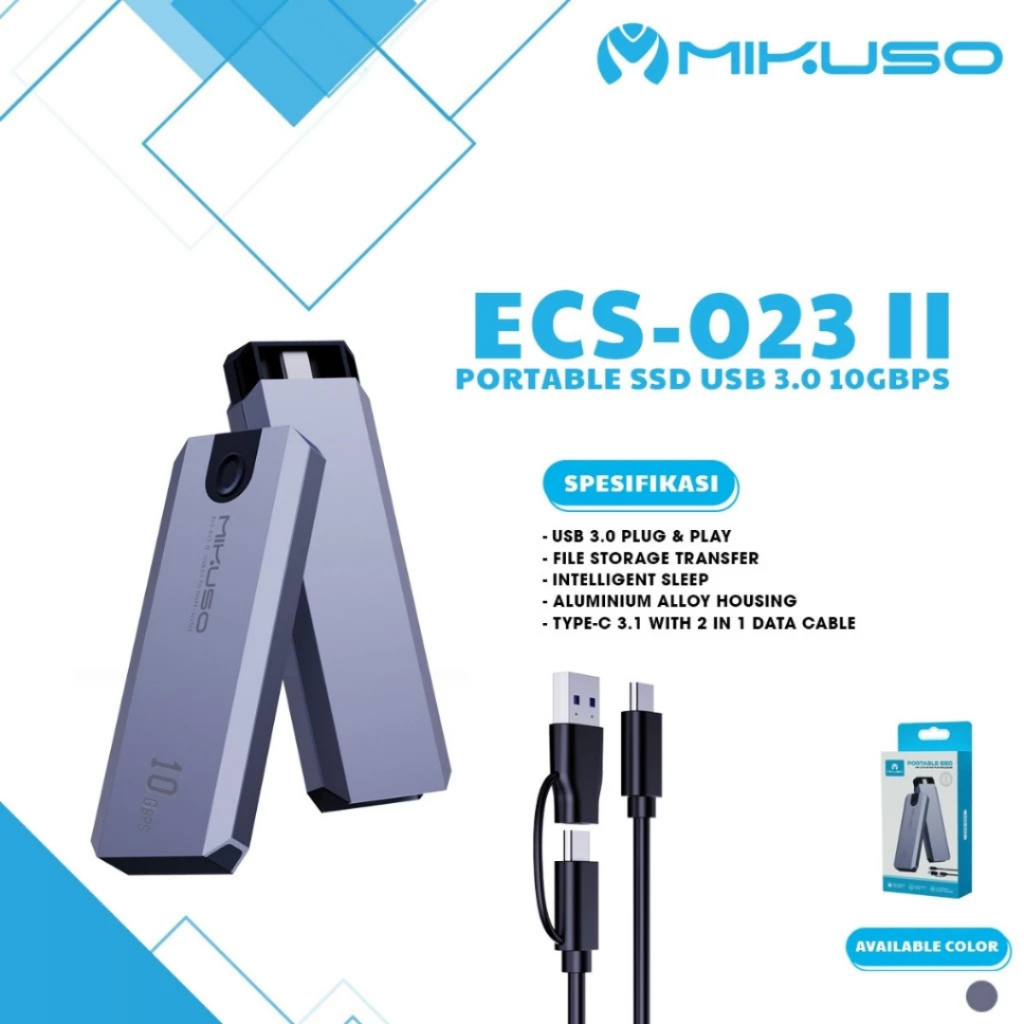 Jual MIKUSO ECS-023 USB 3.0 Enclosure 10Gbps | Portable SSD NVMe | M ...