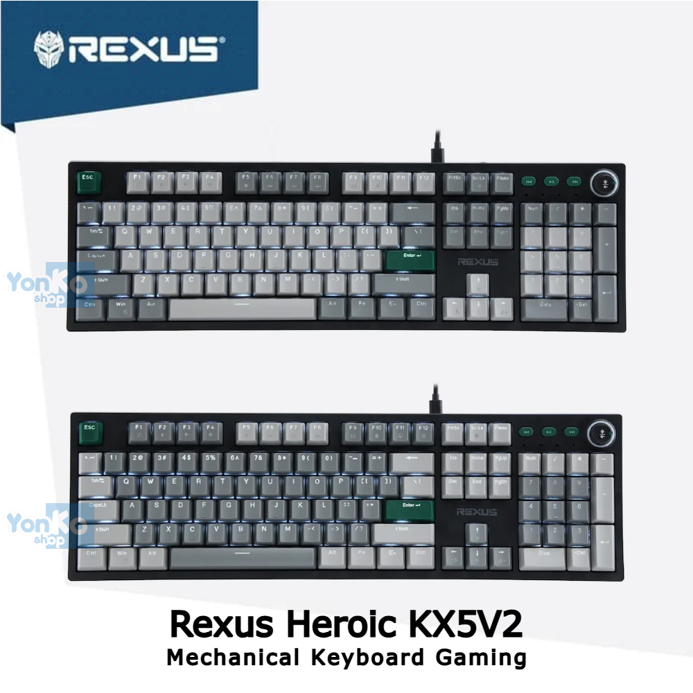 Jual Rexus Heroic RX-KX5 V2 / KX5V2 Mechanical Keyboard Gaming Full ...