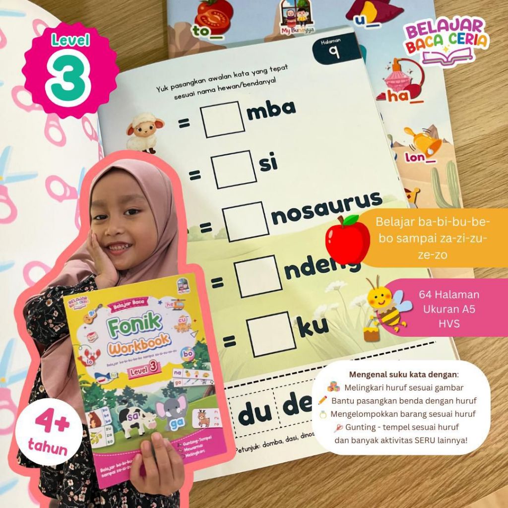Jual Belajar Baca Ceria Activity Pack MyBunayya - Level 1 2 3 4 ...