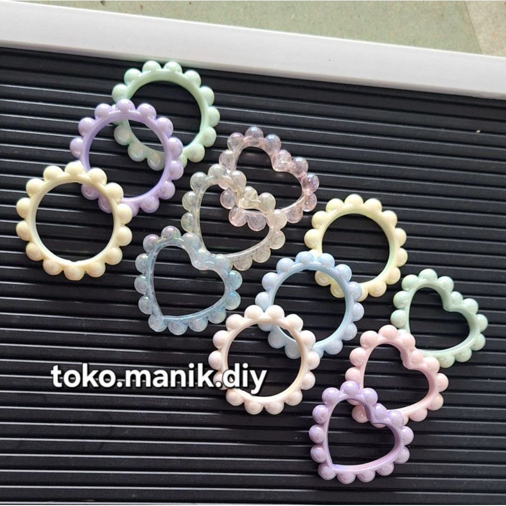 Jual 5pcs manik ring pandora jumbo ring love bulat bolong lubang tembus ...