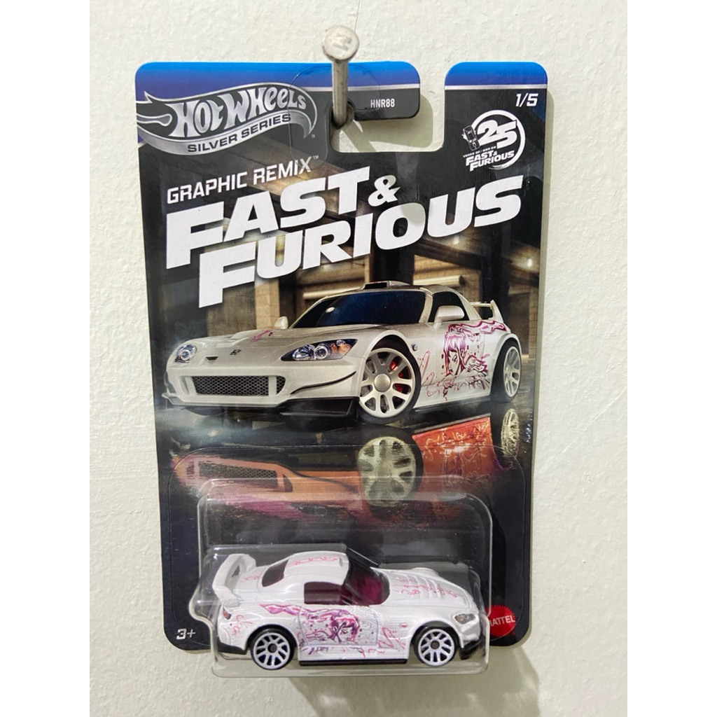 Hot Wheels Fast and Furious Graphic Remix Auto Honda S2000 – model Die Cast Scala 1:64 – lengte 7 cm – JBY44
