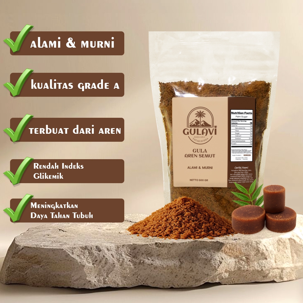 Jual Gula Aren Semut Premium 500gr & 1kg – Gula Aren Bubuk Asli Alami ...