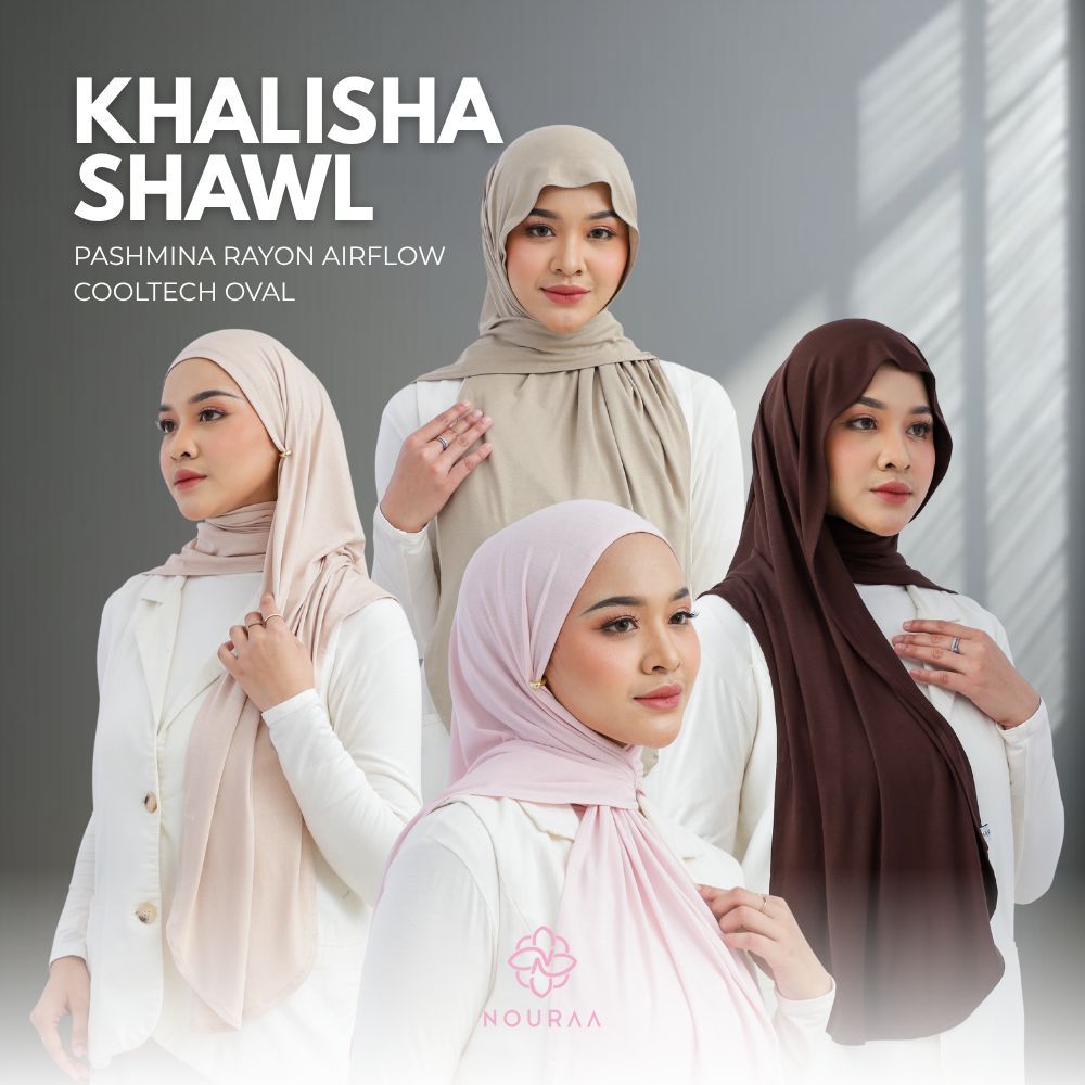 Jual NOURAA- KHALISHA SHAWL - PASHMINA RAYON AIRFLOW COOLTECH OVAL ...
