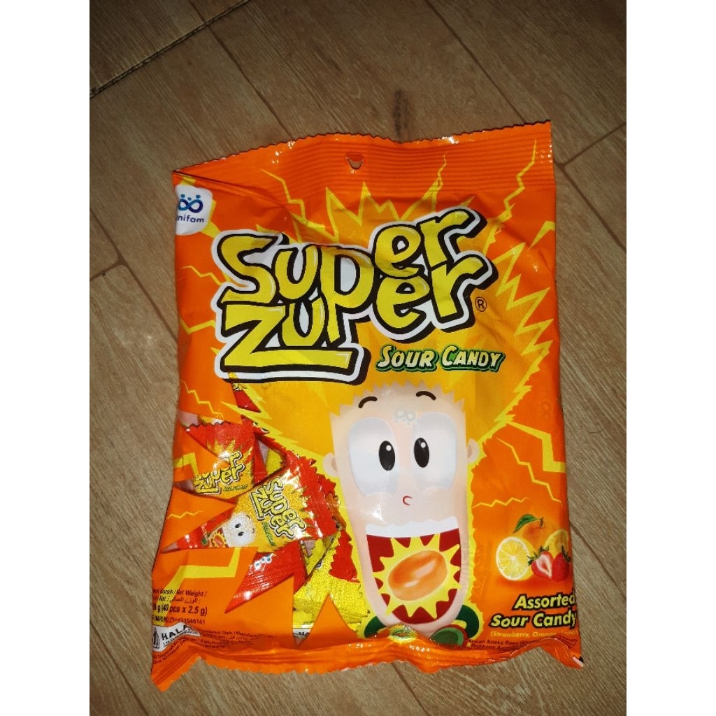 Jual SUPER ZUPER SOUR CANDY 100GR (40PCS×2.5GR) | Shopee Indonesia