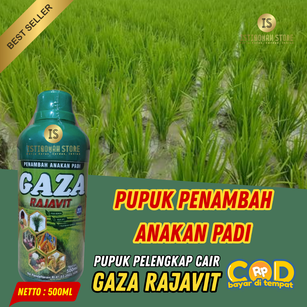 Jual GAZA RAJAVIT 500ML Pupuk Penambah Anakan Padi Paling Ampuh NPK ...