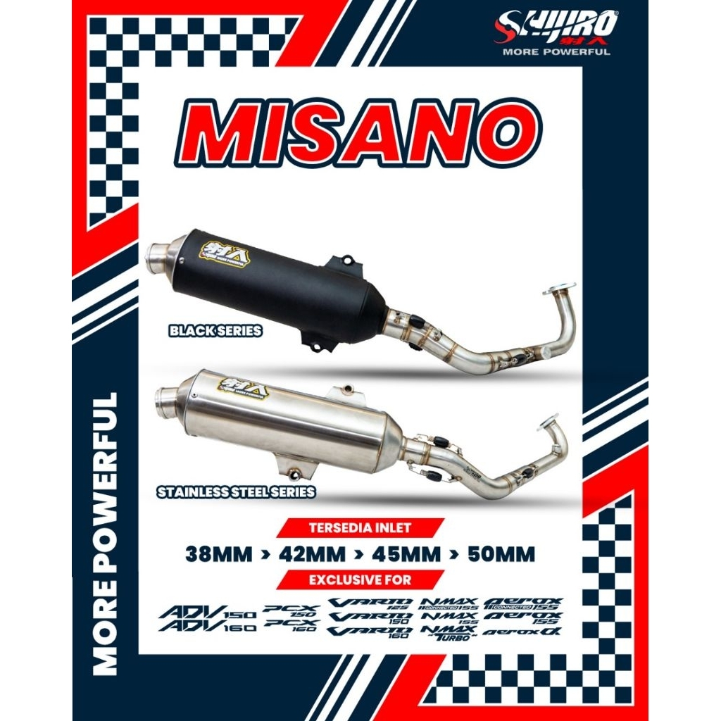 Jual Knalpot Standar Racing Shijiro Type MISANO Stainless dan Black ...